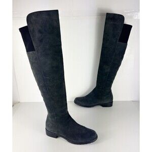 STUART WEITZMAN Over The Knee Boots Size US 5 Slate Gray Suede Leather